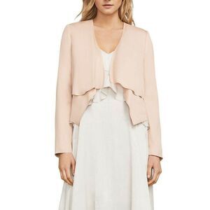 BCBGMAXAZRIA Ania Double Layer Long Sleeve Open Front Blazer Pink Size XXS $296